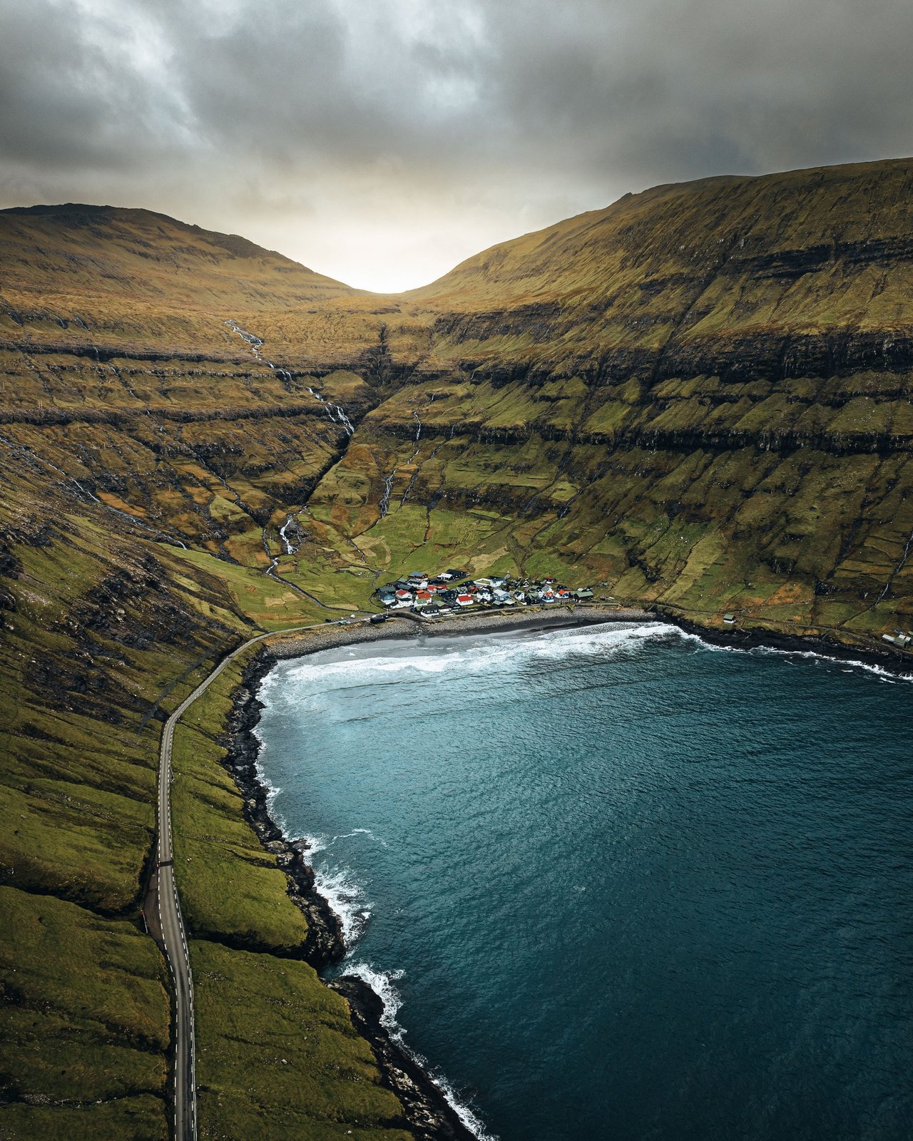Tjørnuvík beach and sea stacks