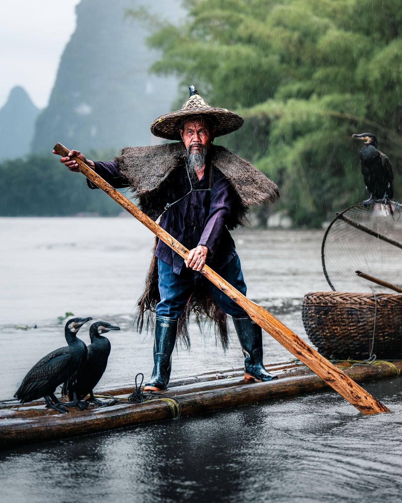 Village nestled among karst peaks