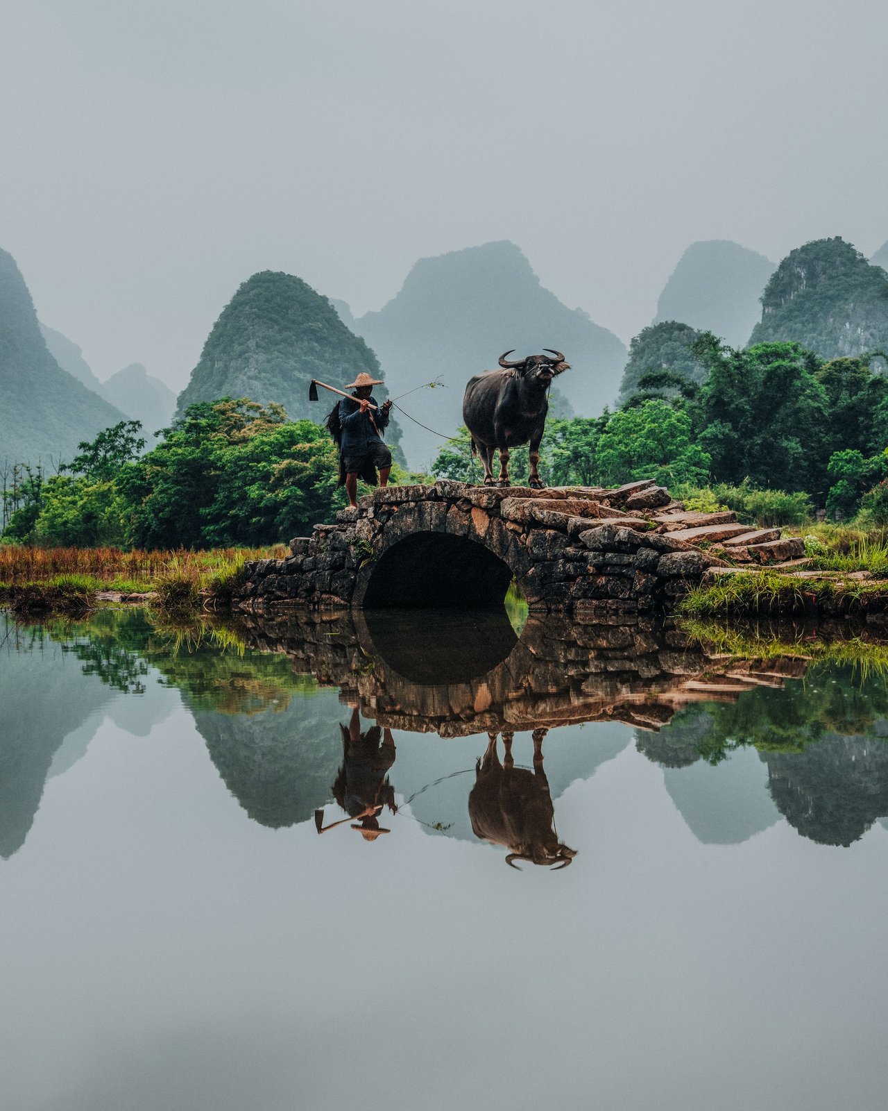 River bend through karst mountains