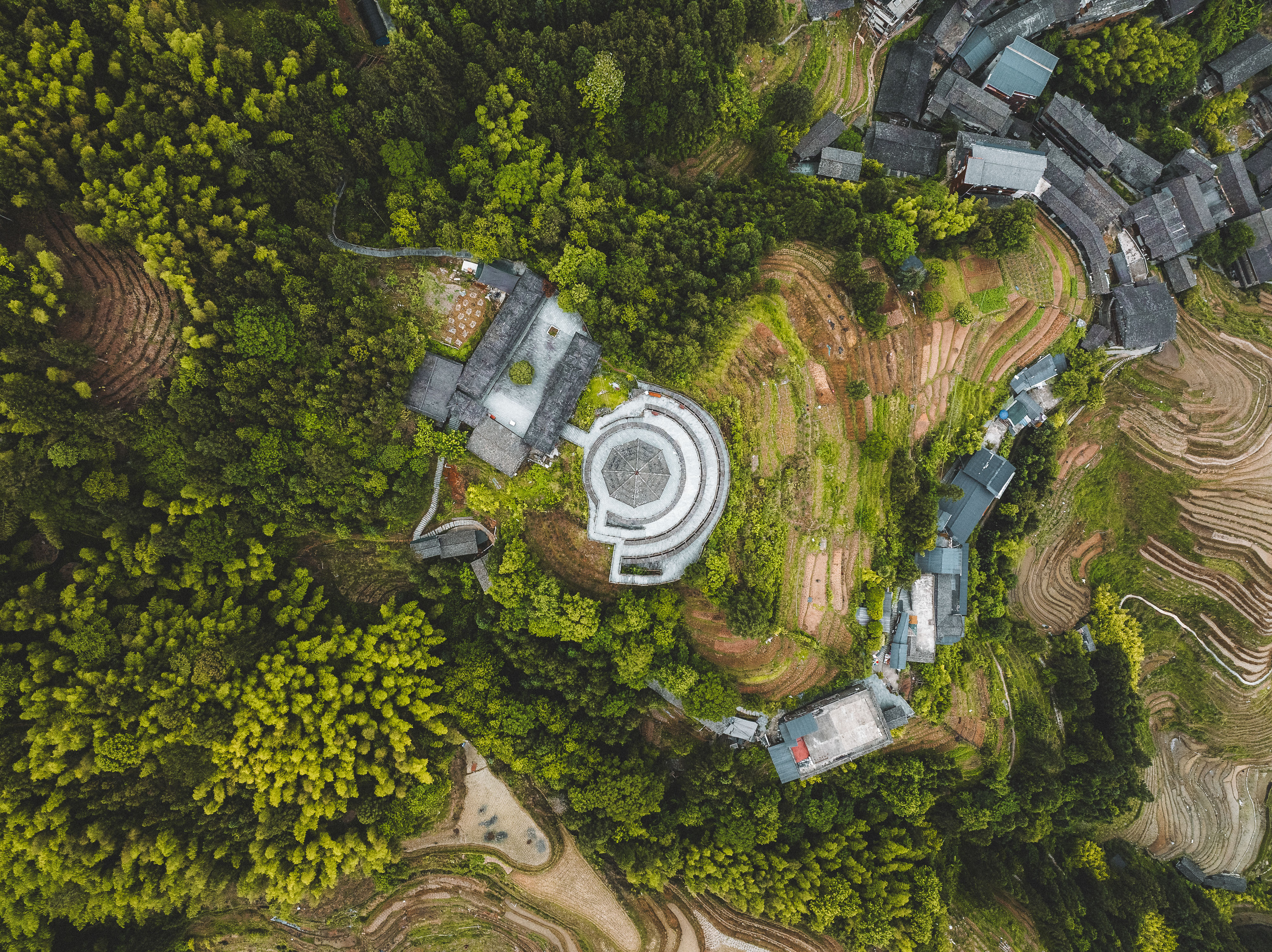 Rice terraces at sunset