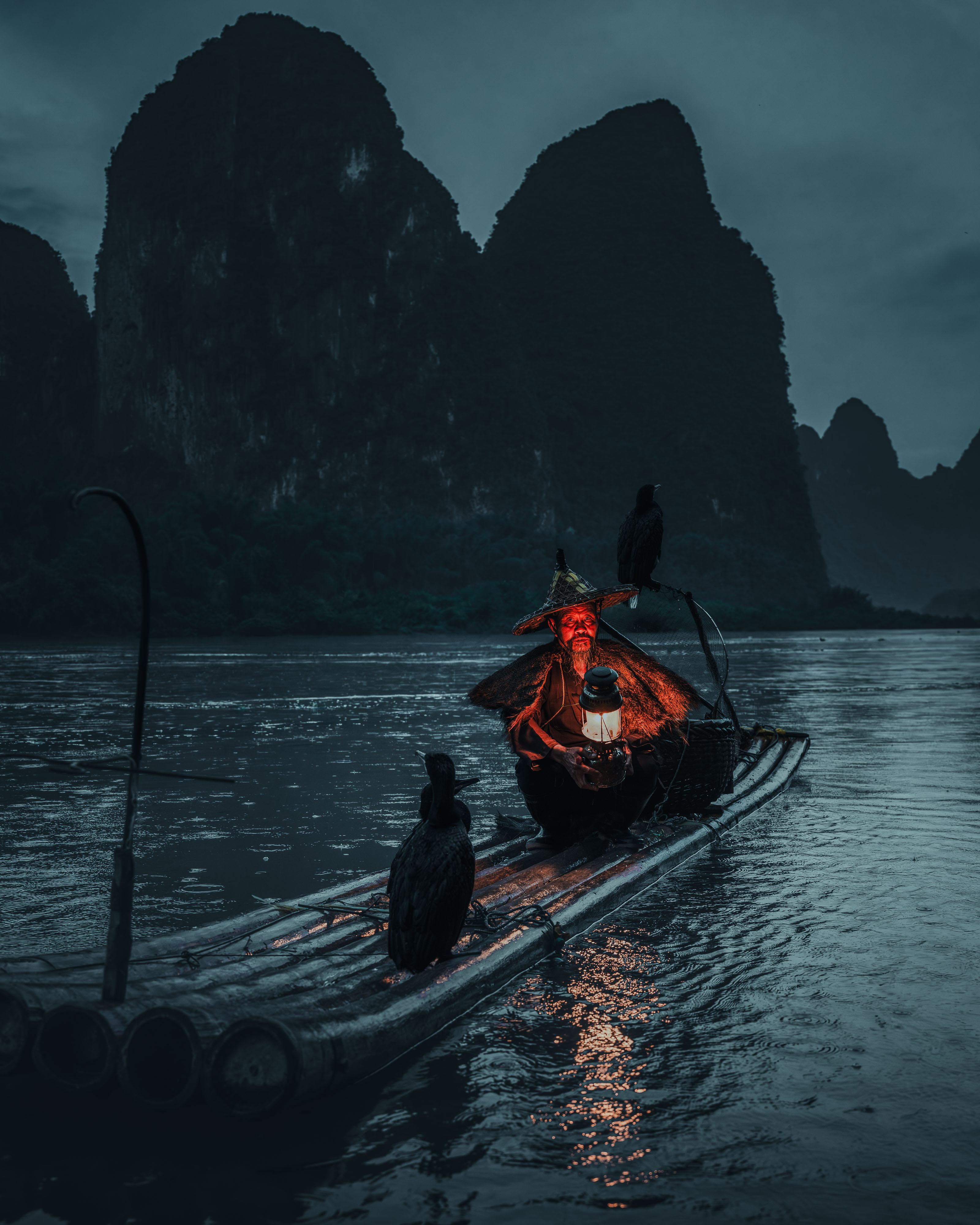 Dramatic mountain silhouettes