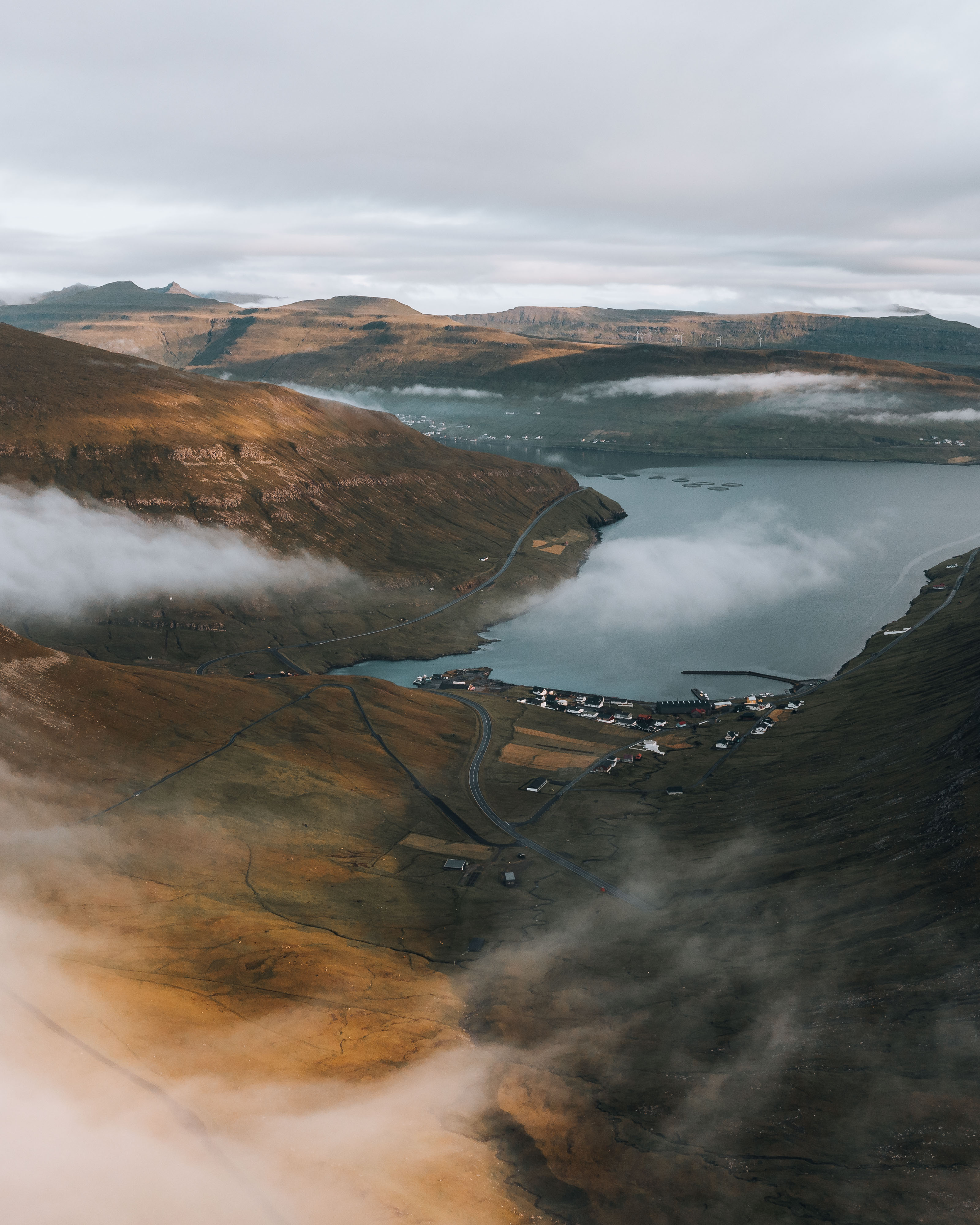 Saksun tidal lagoon from above