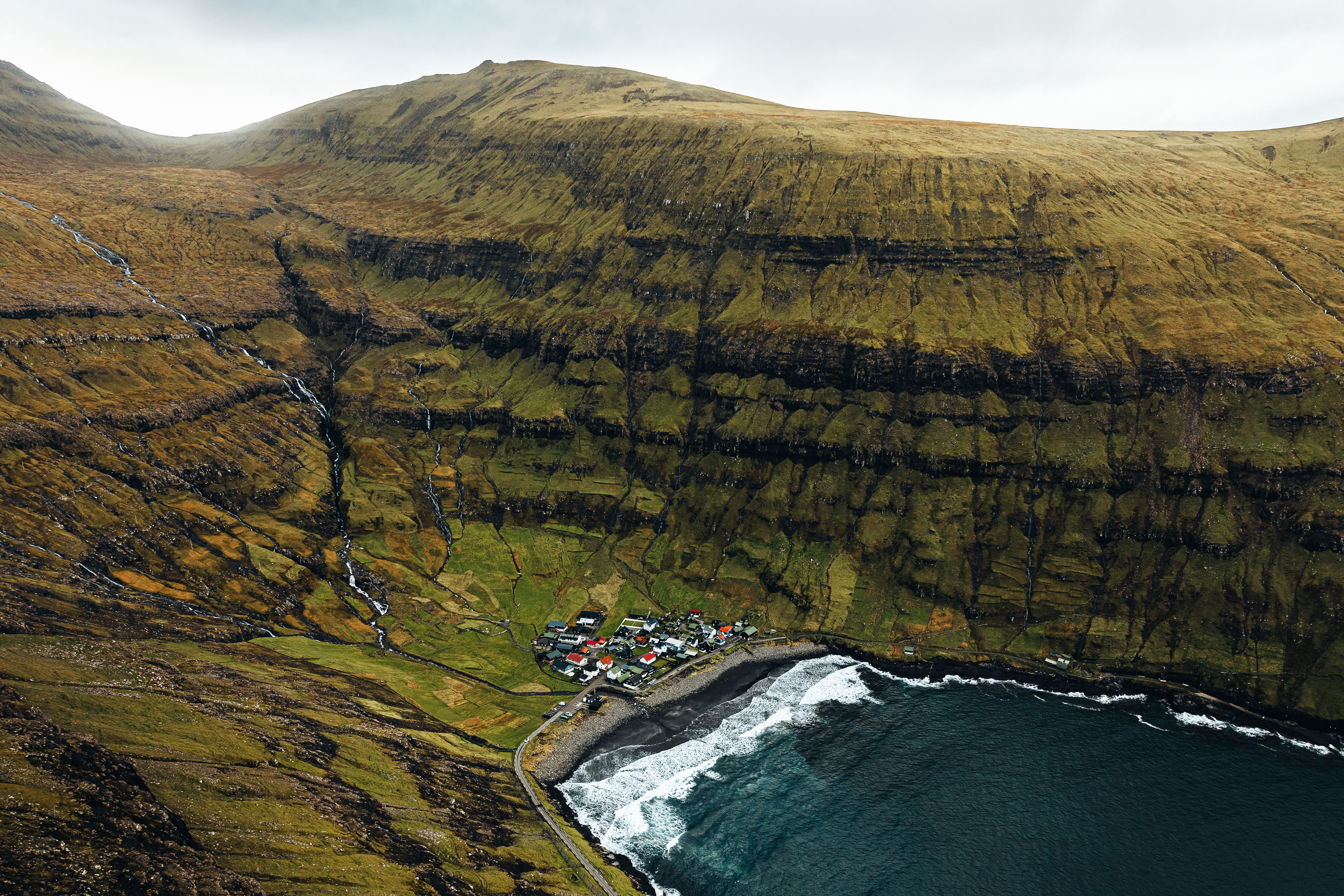 Tjørnuvík black sand beach