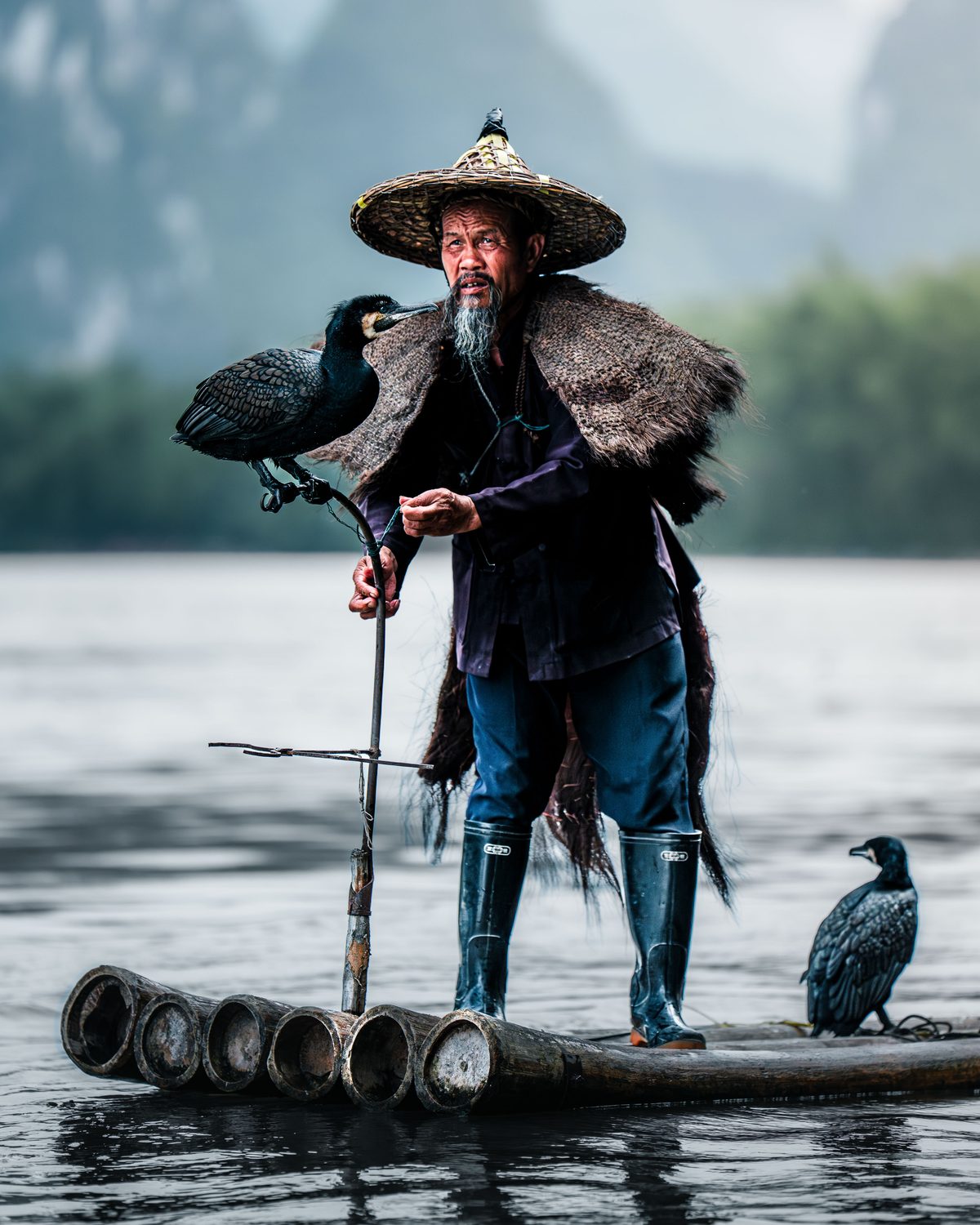 Terraced rice fields bathed in golden late-afternoon light with farmers working the paddies