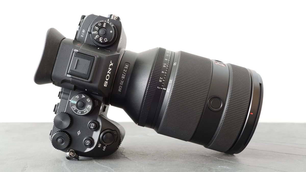 Sony Alpha 1 II mirrorless camera body with FE 28-70mm f/2 GM lens