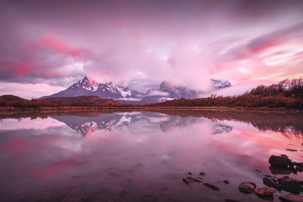 Torres del Paine National Park with dramatic peaks and turquoise glacial waters